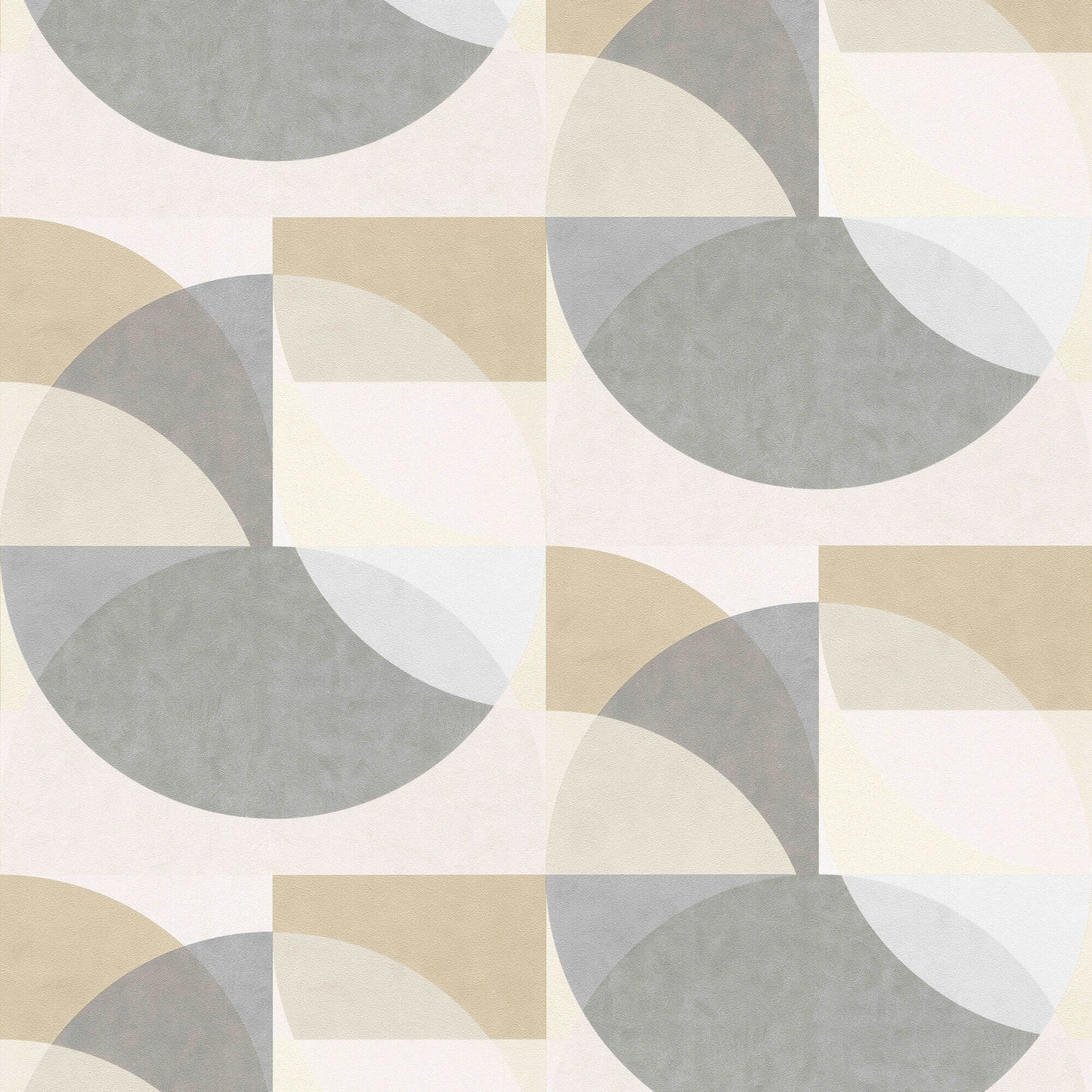 sample geometric circle graphic wallpaper in mustard grey beige from the elle decoration collection by galerie wallcoverings 1