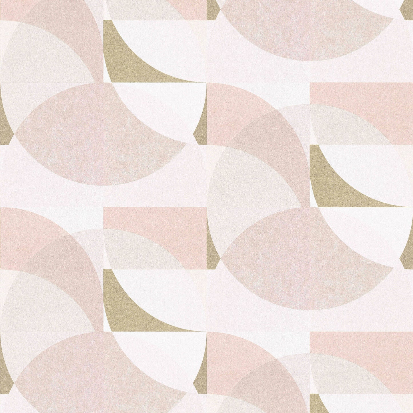 sample geometric circle graphic wallpaper in blush gold cream from the elle decoration collection by galerie wallcoverings 1