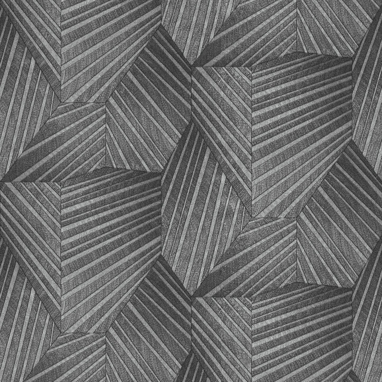 sample geometric d triangle wallpaper in black silver from the elle decoration collection by galerie wallcoverings 1
