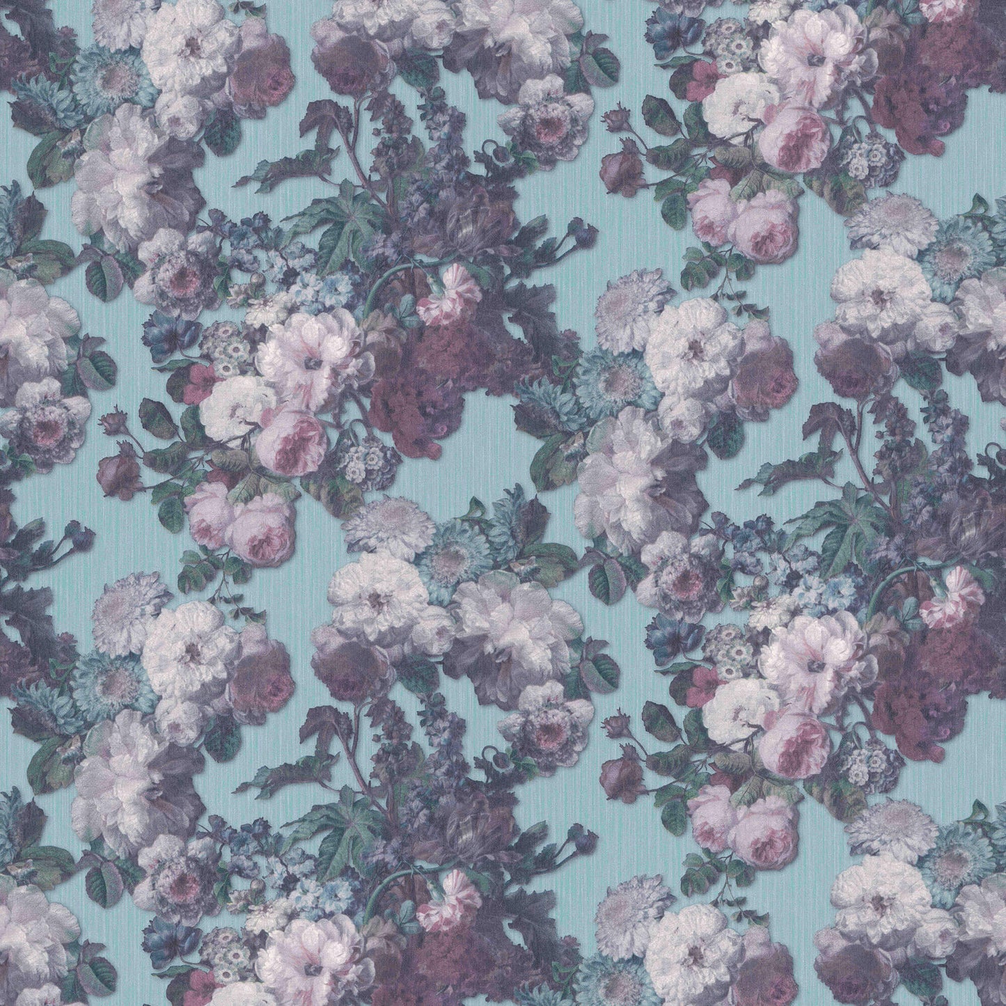 sample floral baroque wallpaper in teal pink green from the elle decoration collection by galerie wallcoverings 1