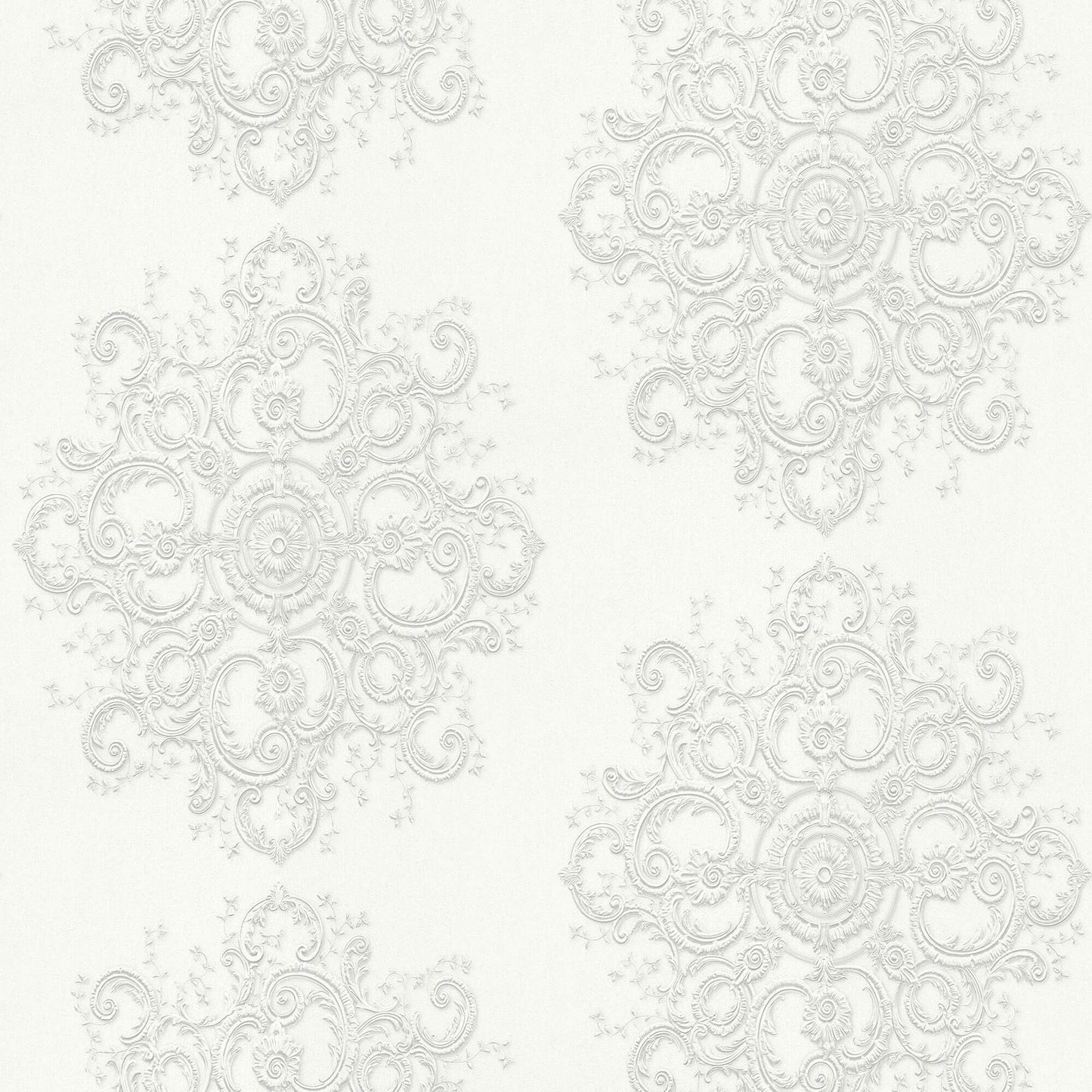 sample baroque damask wallpaper in cream light silver from the elle decoration collection by galerie wallcoverings 1