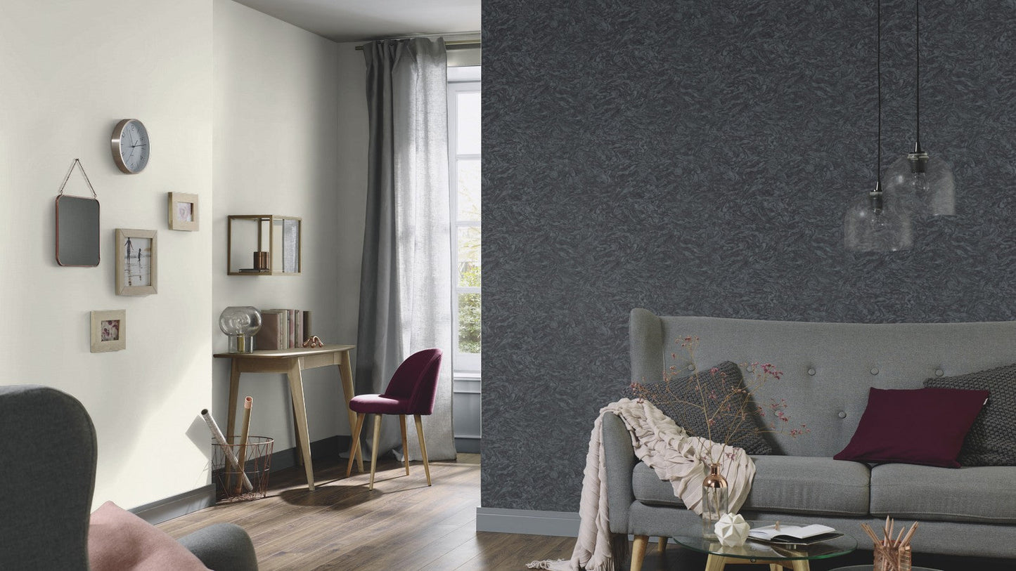 Elle Decoration Modern Abstract Wallpaper in Black