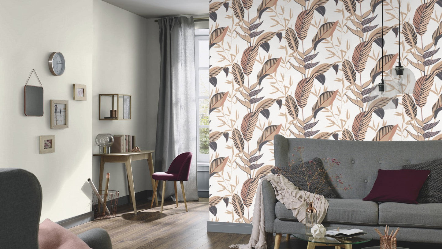 Elle Decoration Floral Wallpaper in Beige