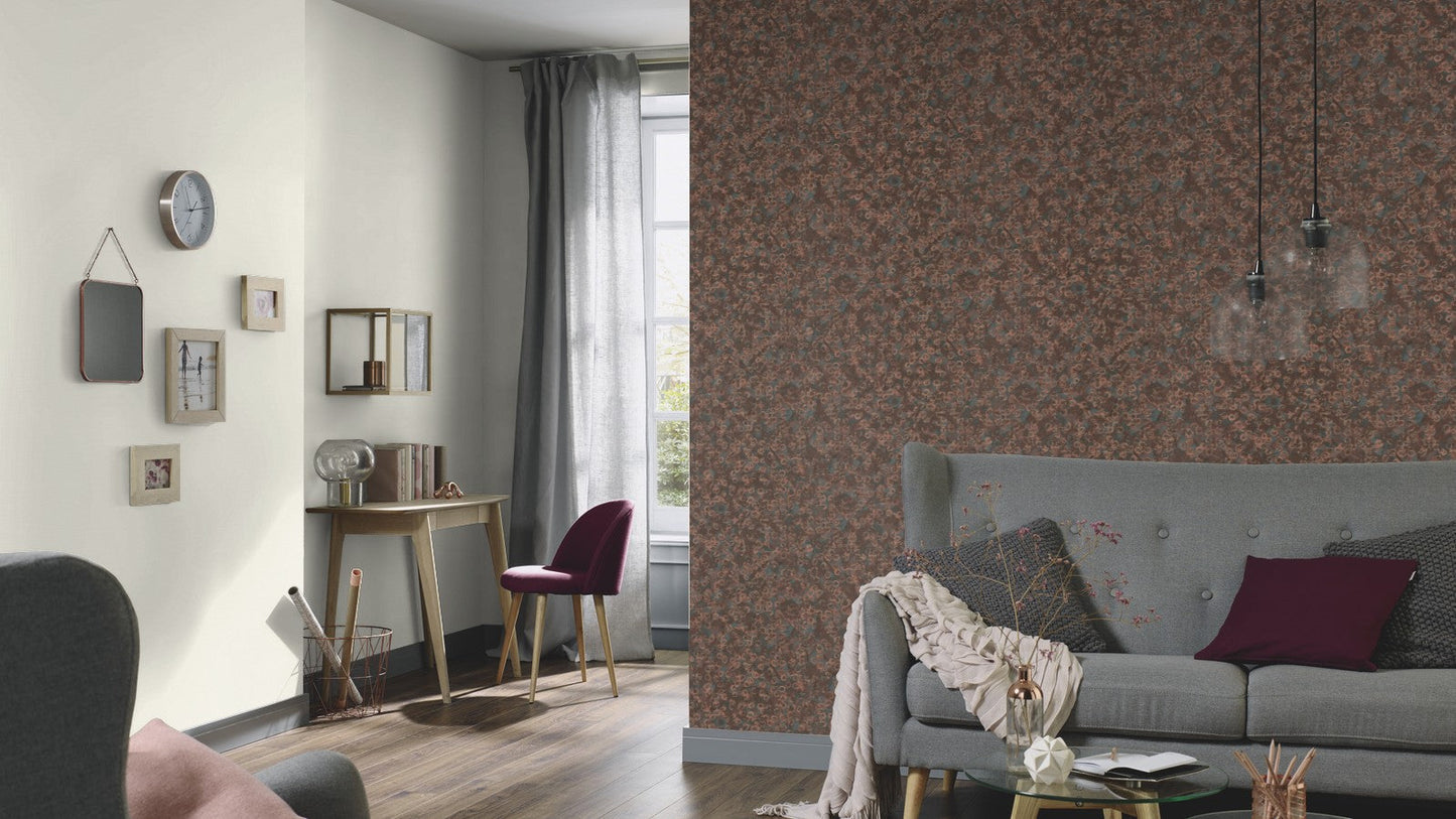 Elle Decoration Geo Abstract Wallpaper in Brown