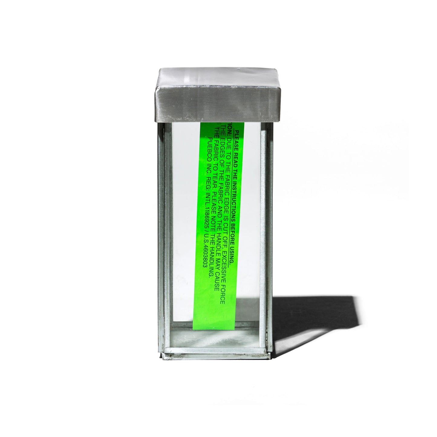 glass box w recycle steel lid pen stand 4