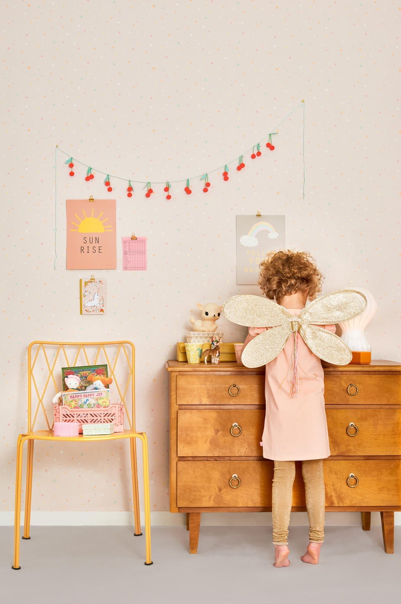 Stardust Lovely Pastel Pink Wallpaper by Majvillan