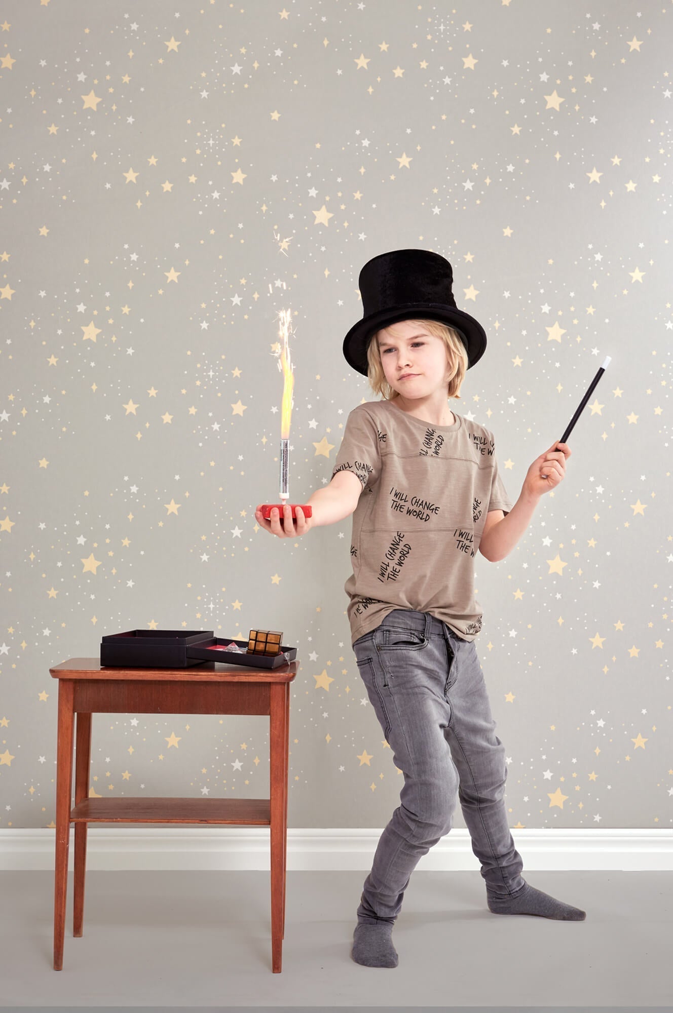 Twinkle Mud Grey Wallpaper by Majvillan