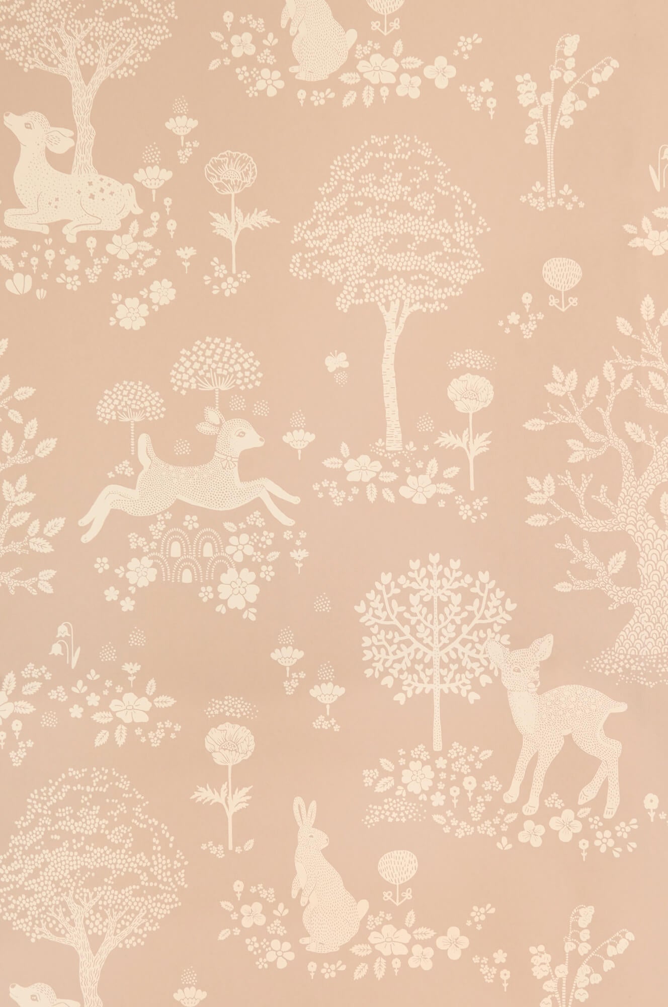 Sample Summer Fields Wallpaper in Powder Pink