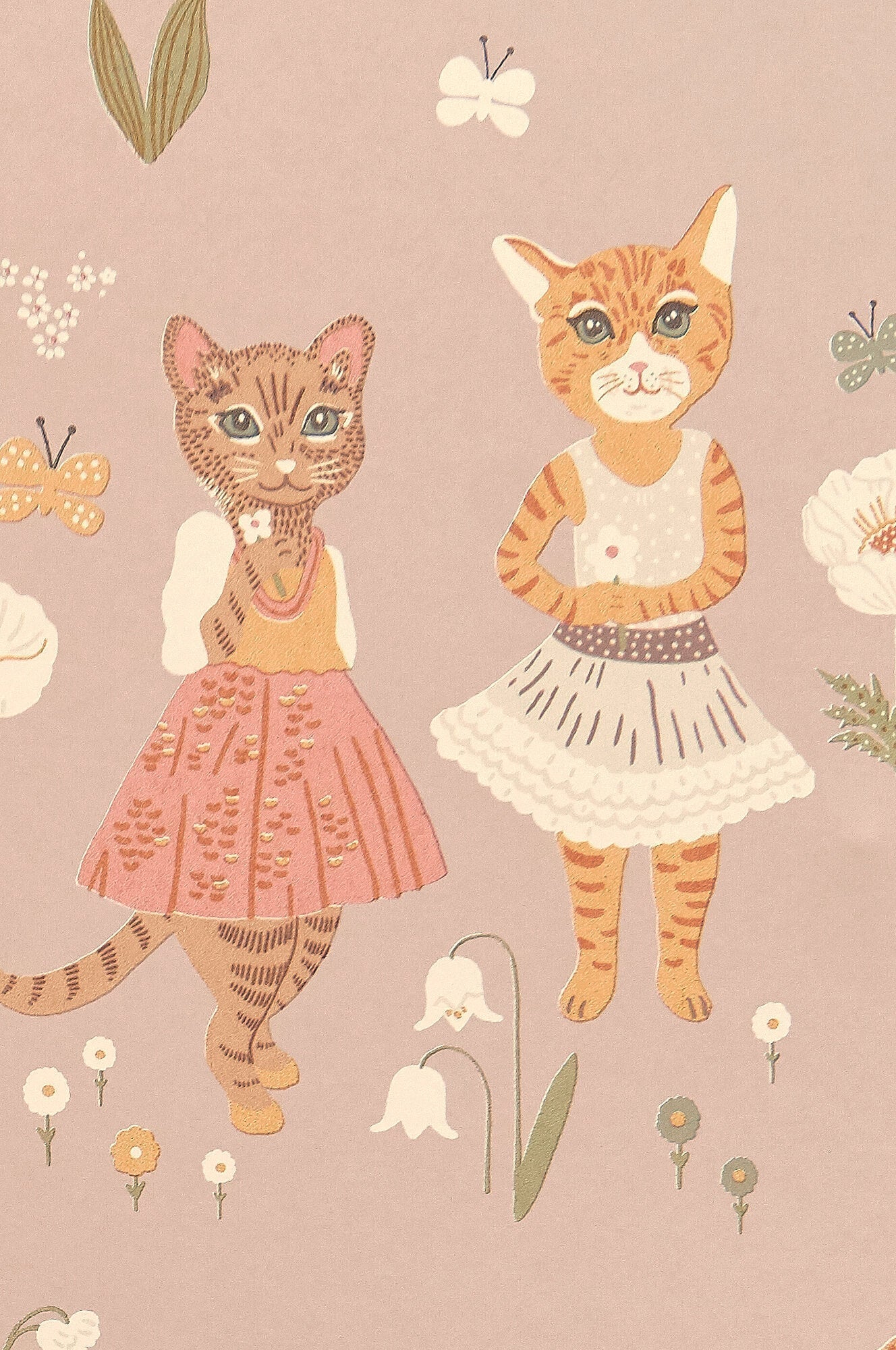 Catwalk Wallpaper in Dusty Lilac