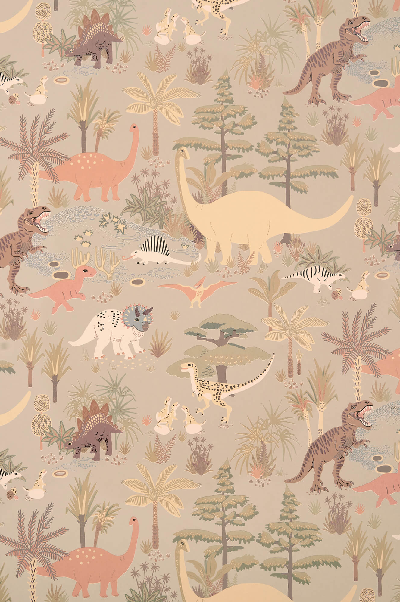 Sample Dinosaur Vibes Wallpaper in Soft Green