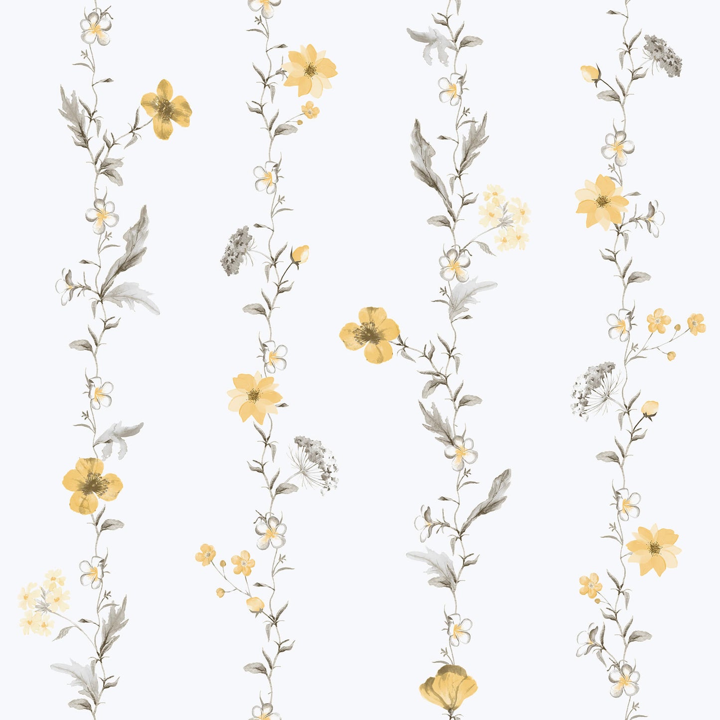 Sample Spring Blossom Vertical Garden Wallpaper in Yellow