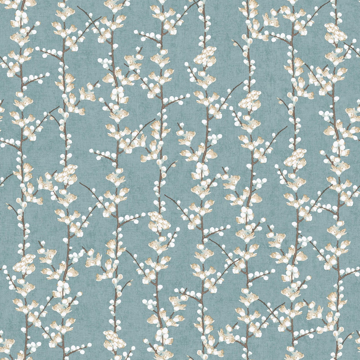 Sample Spring Blossom Sakura Row Wallpaper in Blue