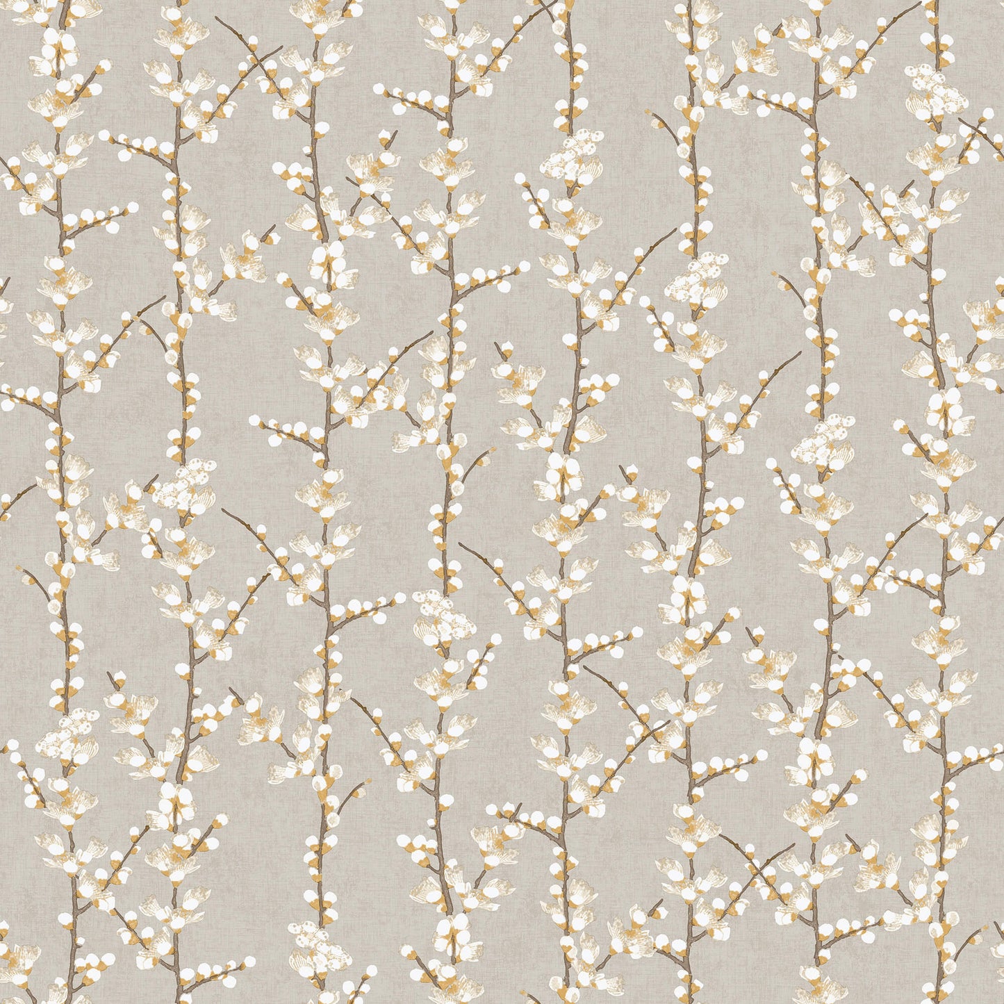 Sample Spring Blossom Sakura Row Wallpaper in Grey