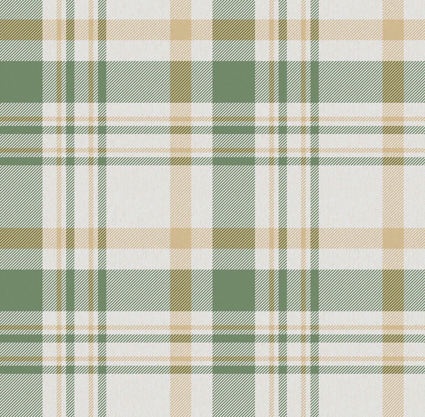 Sample Spring Blossom Plaid Wallpaper in Green/Yellow