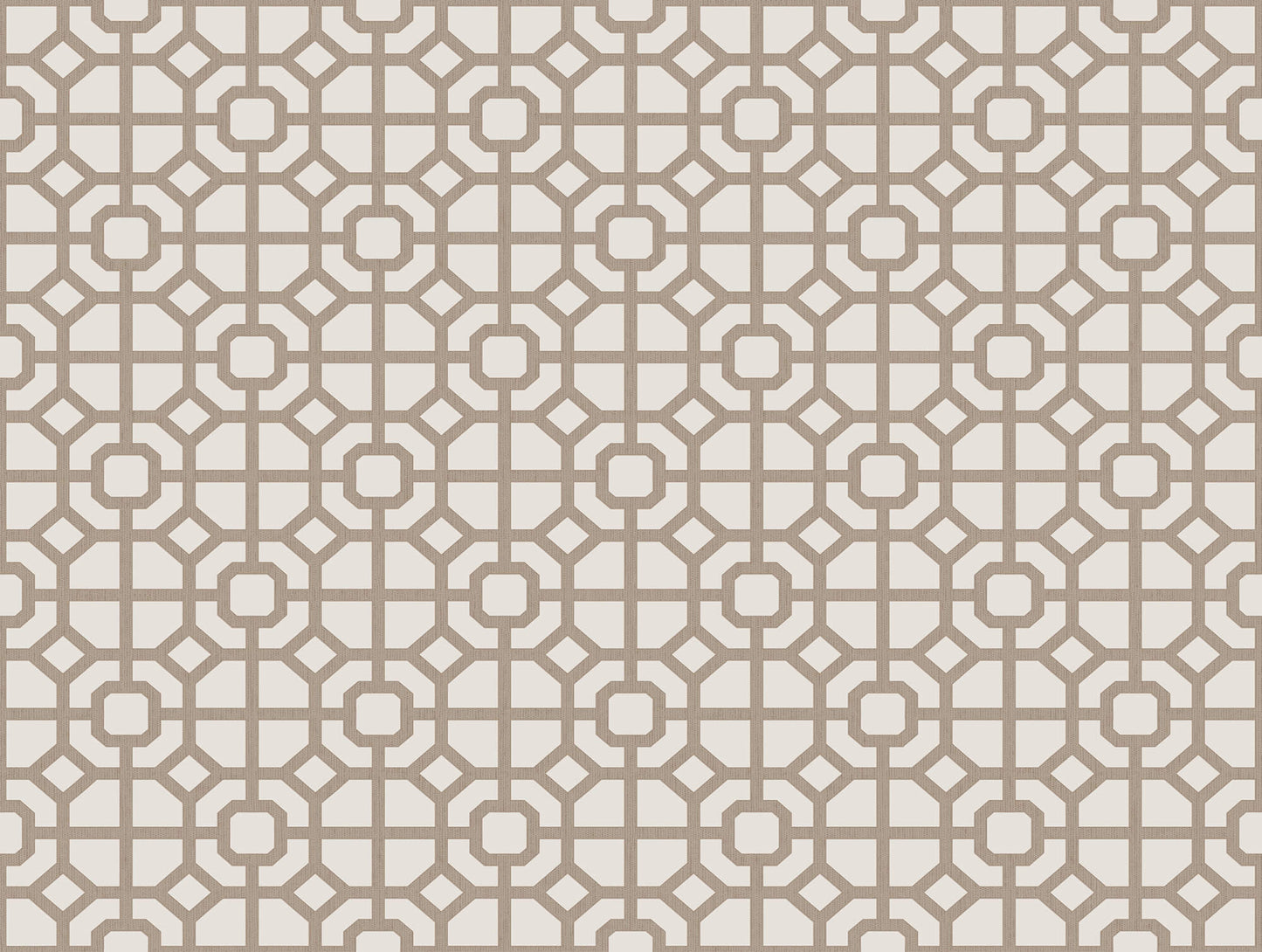 Sample Spring Blossom Lattice Wallpaper in Taupe