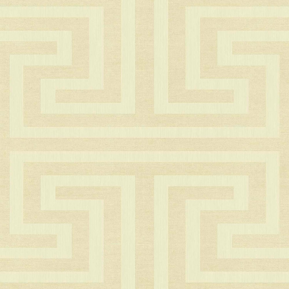 Synergy Geometric Maze Wallpaper in Soft Beige