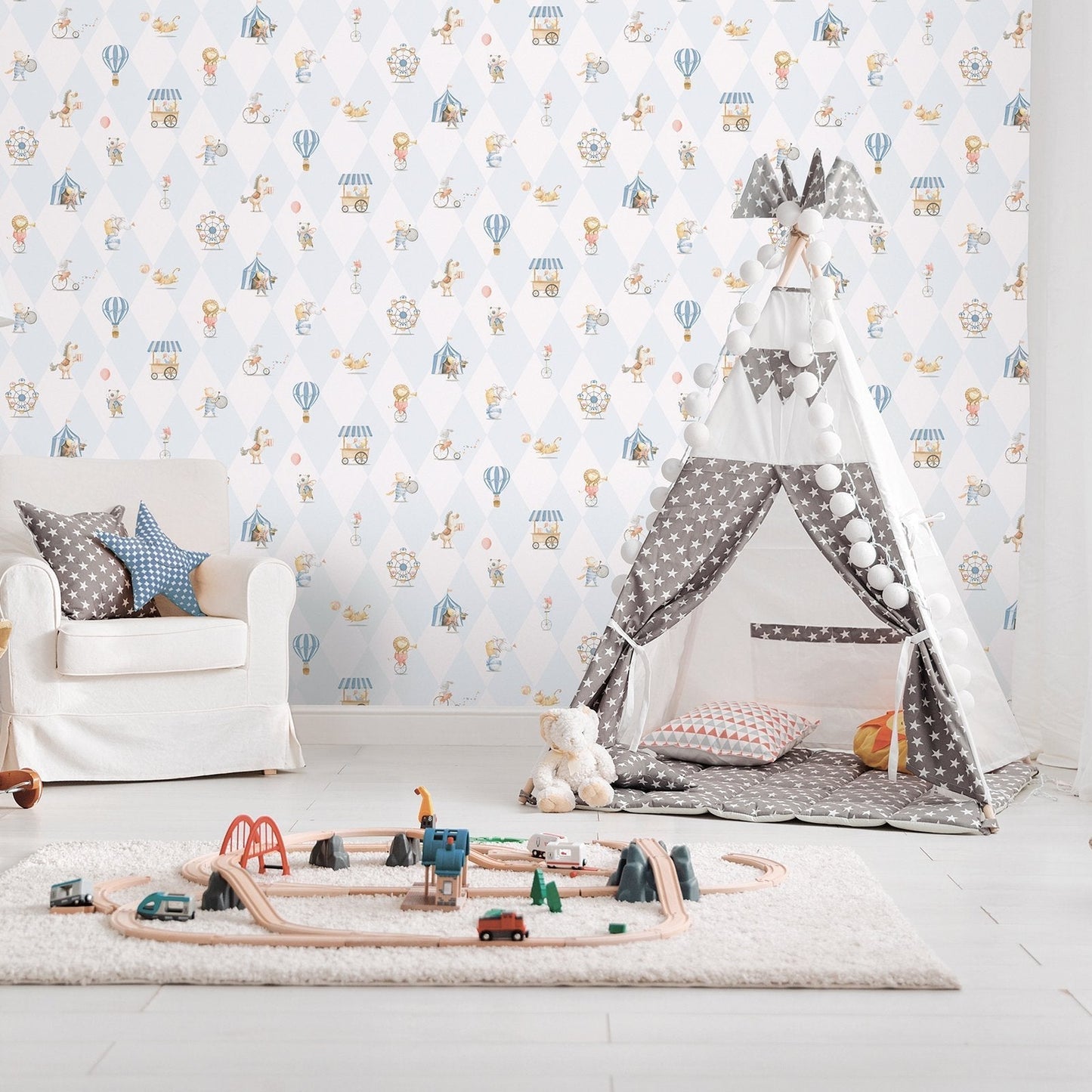 Bambino Cirque In Blue Galerie Wallcoverings 282 2 2