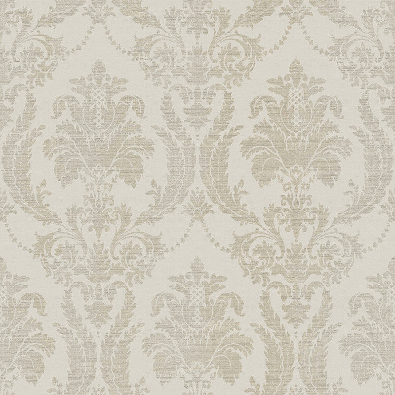 Sample Italian Style Damask Wallpaper in Beige/Gold