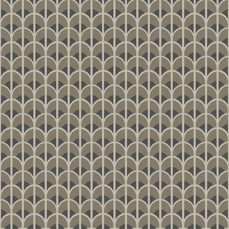 Sample Italian Style Geometric Wallpaper in Bronze Brown/Black/Cream