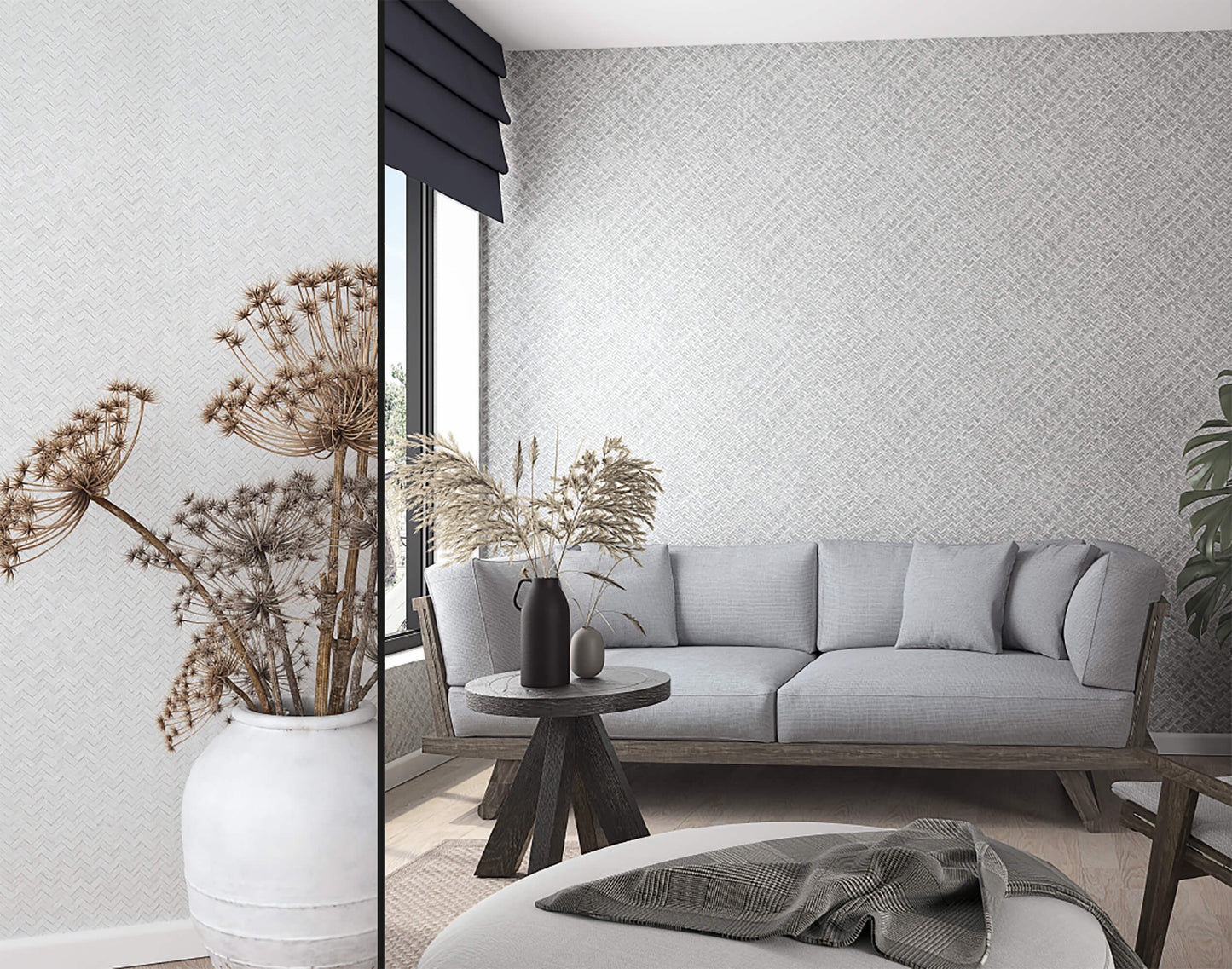 Rattan White Wallpaper from Eden Collection by Galerie Wallcoverings