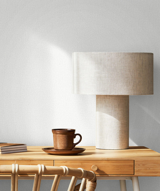 Weave Wallpaper in Cream/White