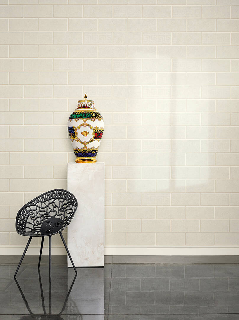 Modern Bricks/Stones Textured Wallpaper in Beige/Cream