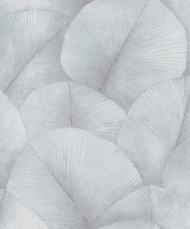 Sample Palm Leaf Wallpaper in Grey/Blue