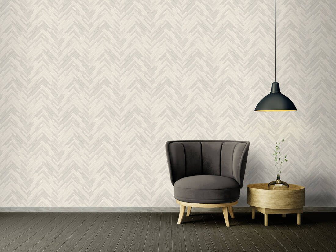 Cottage Wood Textured Wallpaper in Grey/Ivory from the Versace IV Collection