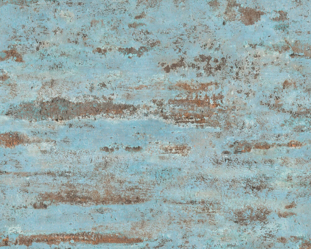 Sample Distressed Stone Wallpaper in Blue/Brown