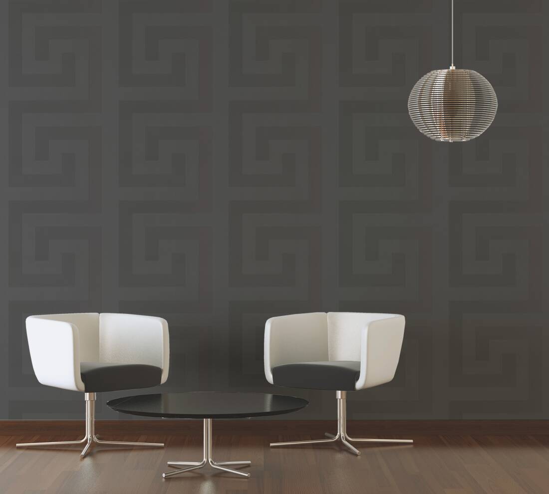 Geometry Figures Textured Wallpaper in Grey from the Versace V Collection