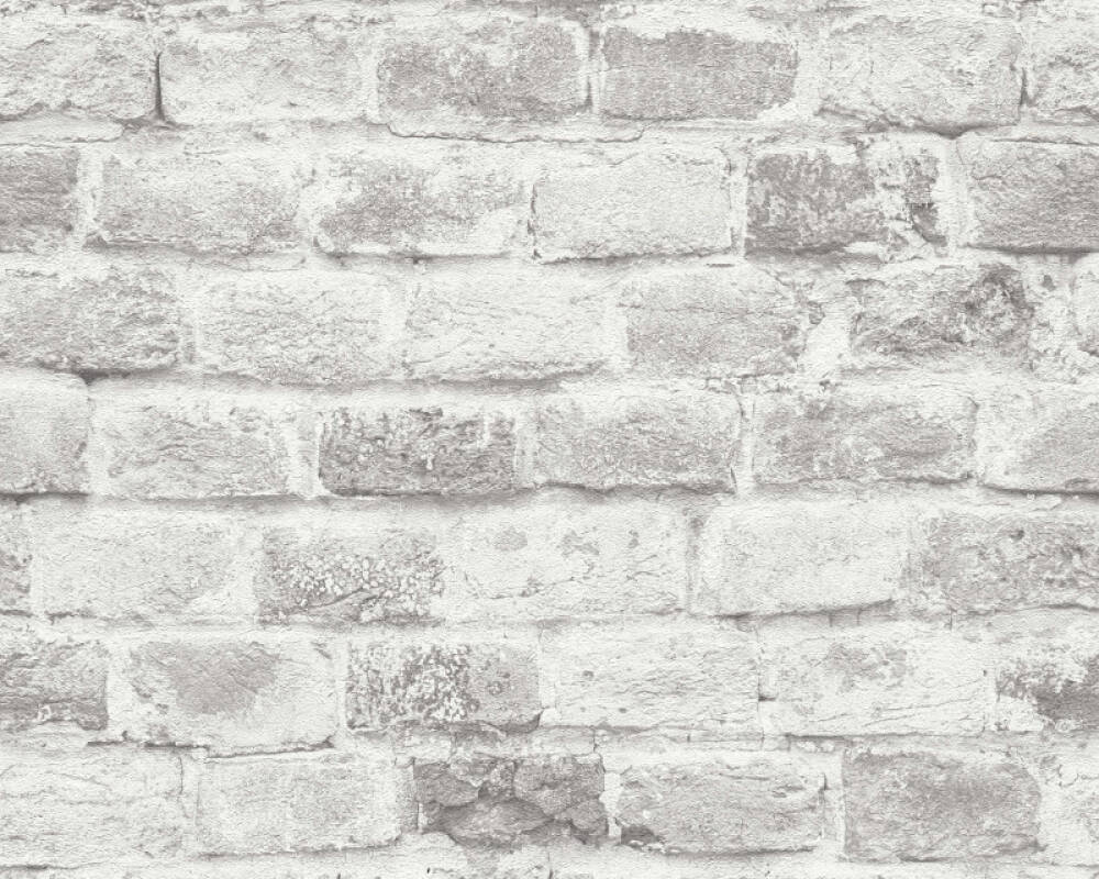 Sample Brick Deco Wallpaper in Grey/White