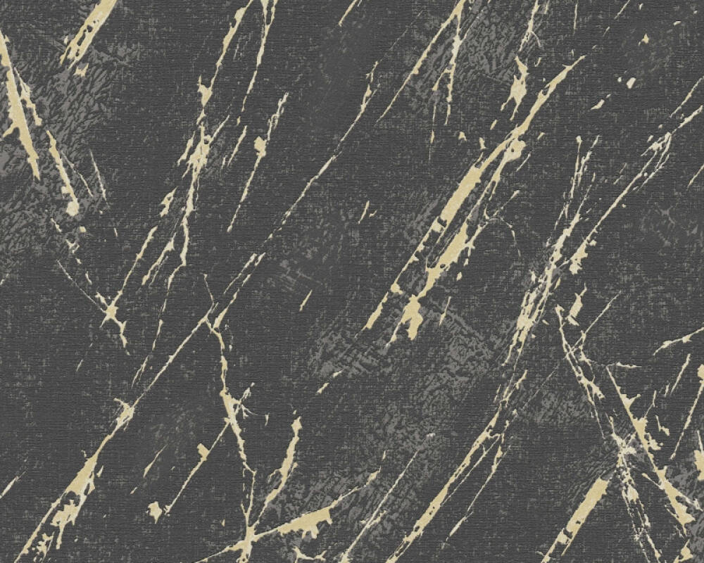 Sample Stone Streak Wallpaper in Black/Gold