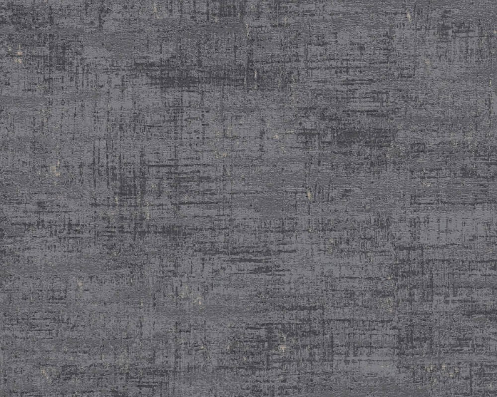 Sample Abstract Plaster-Style Distressed Wallpaper in Black/Gold/Grey