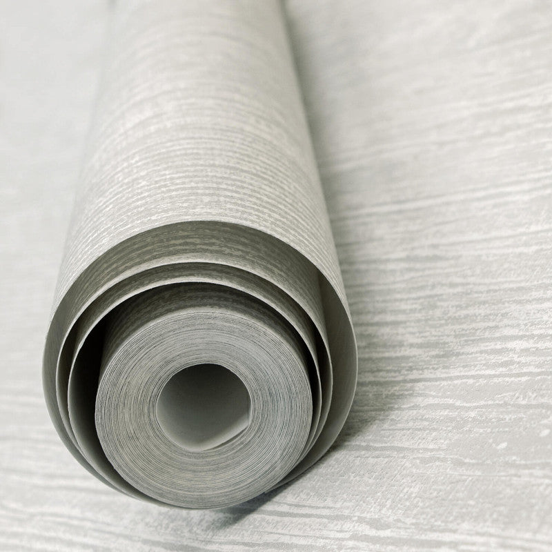 Wooden Wallpaper in Light Grey