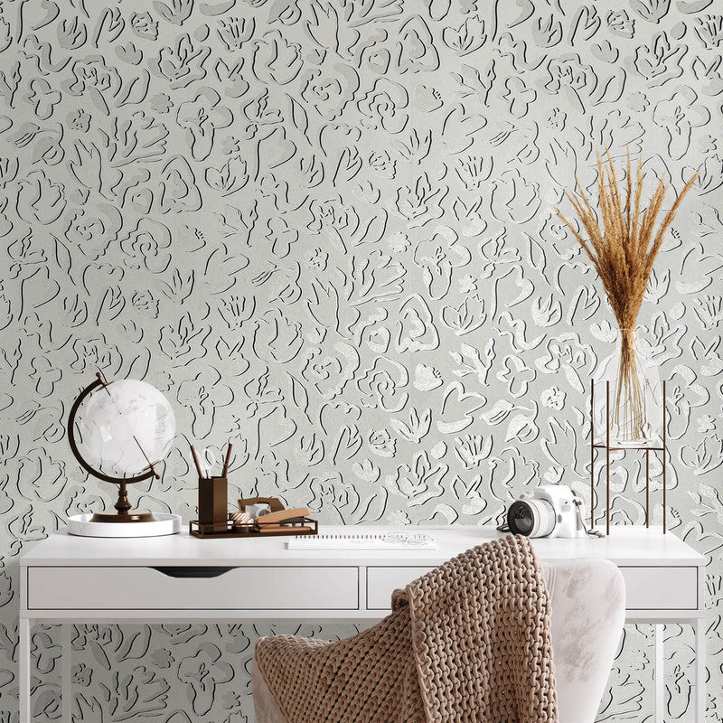 Fiore Operatic Flowers Wallpaper in Allspice