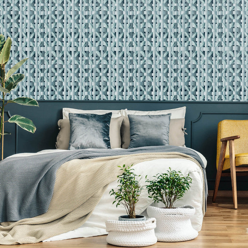 Seta Octagonal Honeycomb Wallpaper in Spirulina