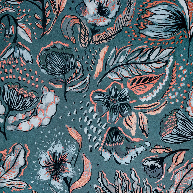 Sample Felice Wild Garden Wallpaper in Saffron