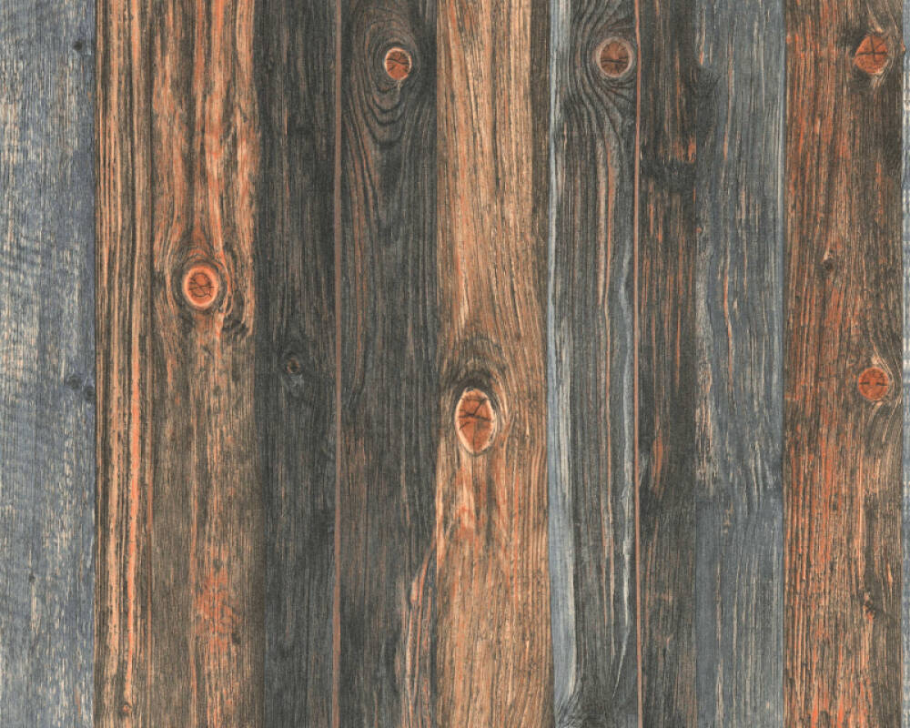 Sample Cottage Wood Panels Wallpaper in Brown/Grey