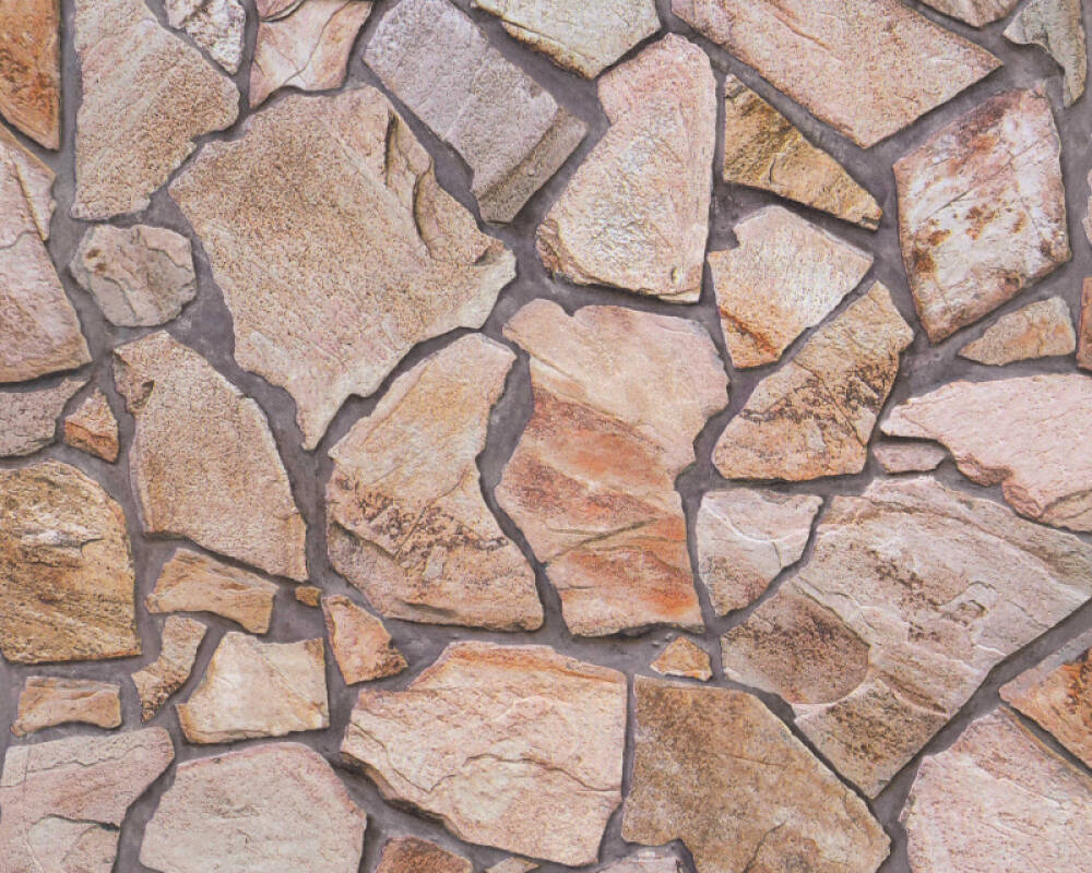 Sample Stone Abstract Wallpaper in Beige/Brown/Grey