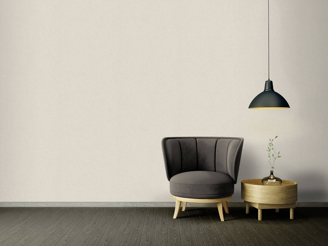 Faux Fabric Textured Wallpaper in White/Metallic
