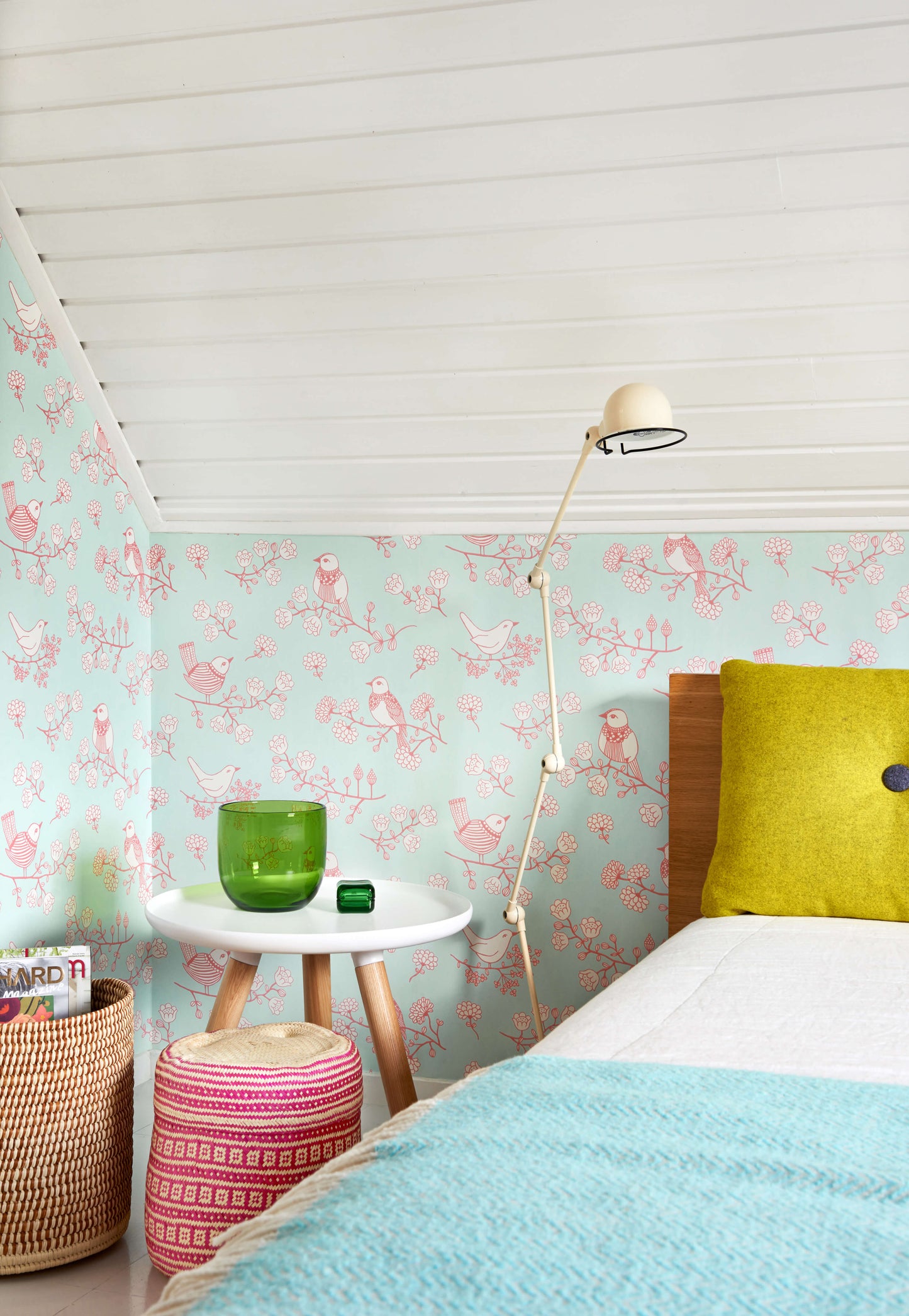Sugar Tree Turquoise Wallpaper by Majvillan