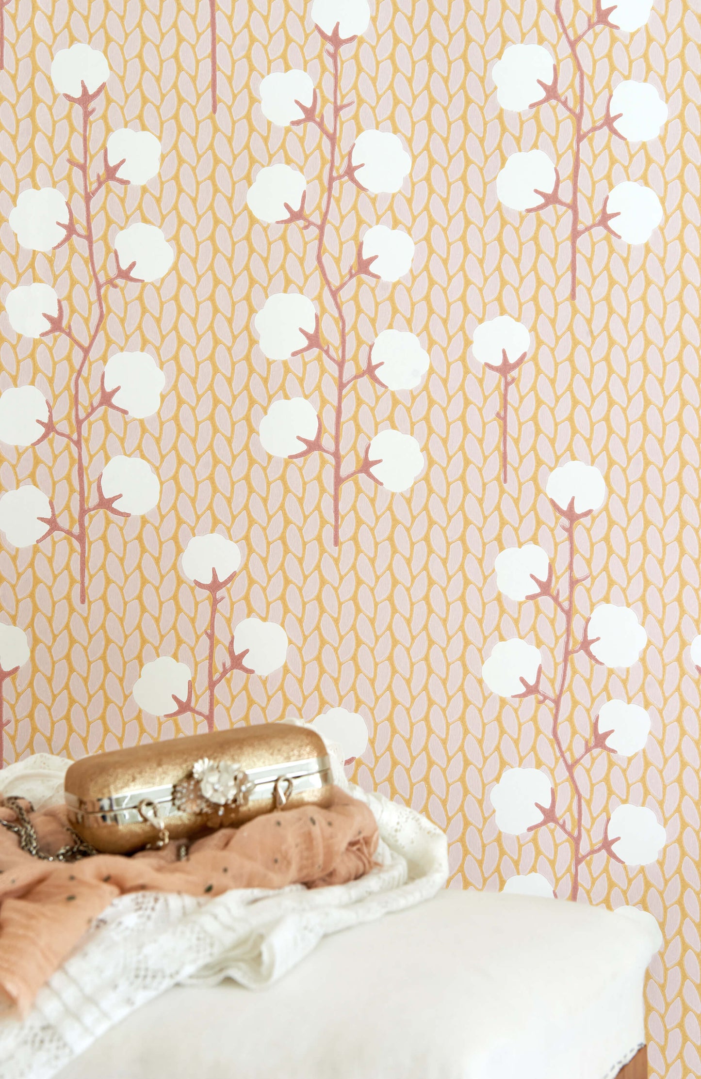 Sweet Cotton Soft Pink Wallpaper by Majvillan