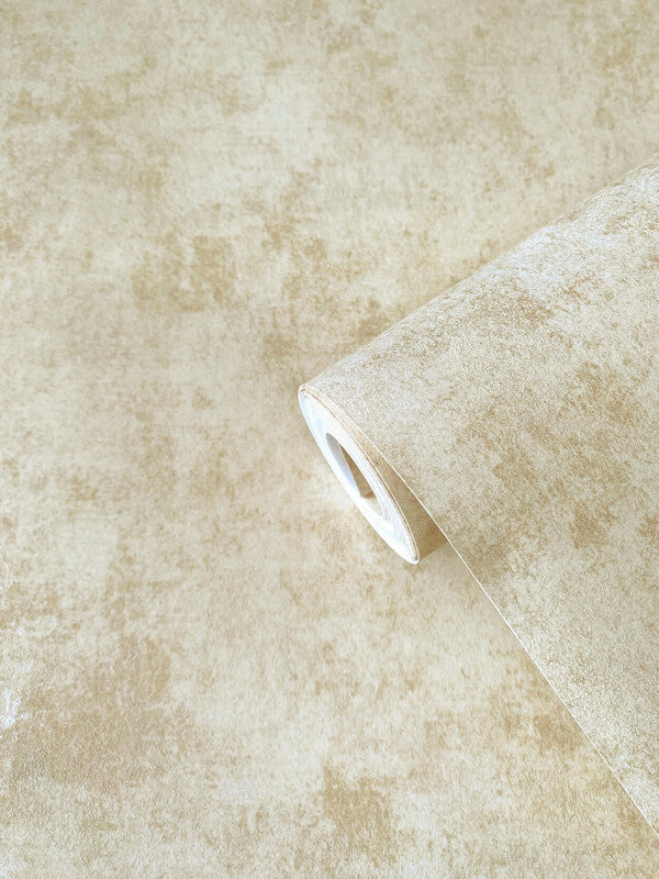 Metallic Plaster Wallpaper in Beige