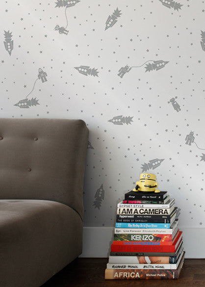 Sample Astrobots Wallpaper in Glimmer design by Aimee Wilder
