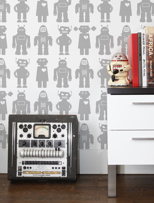 Sample Big Robots Wallpaper in Tin design by Aimee Wilder