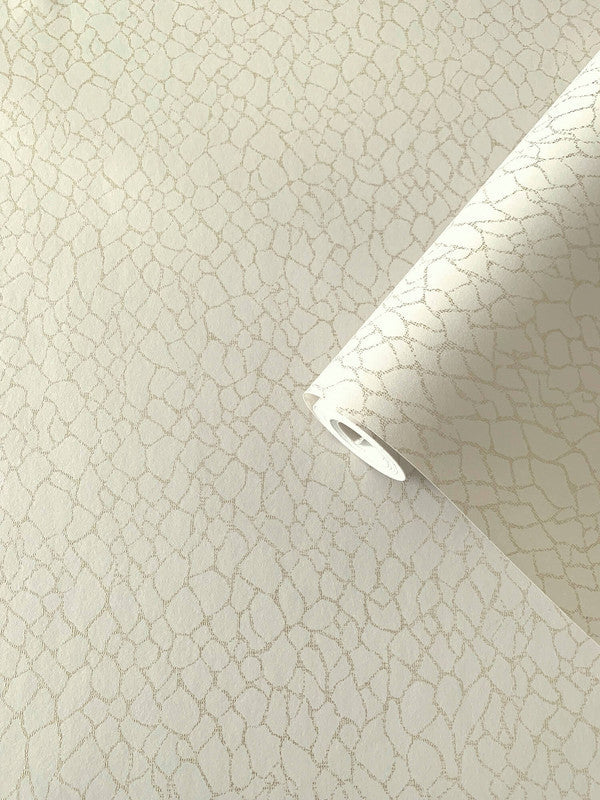 Webbing Geometric Wallpaper in Cream