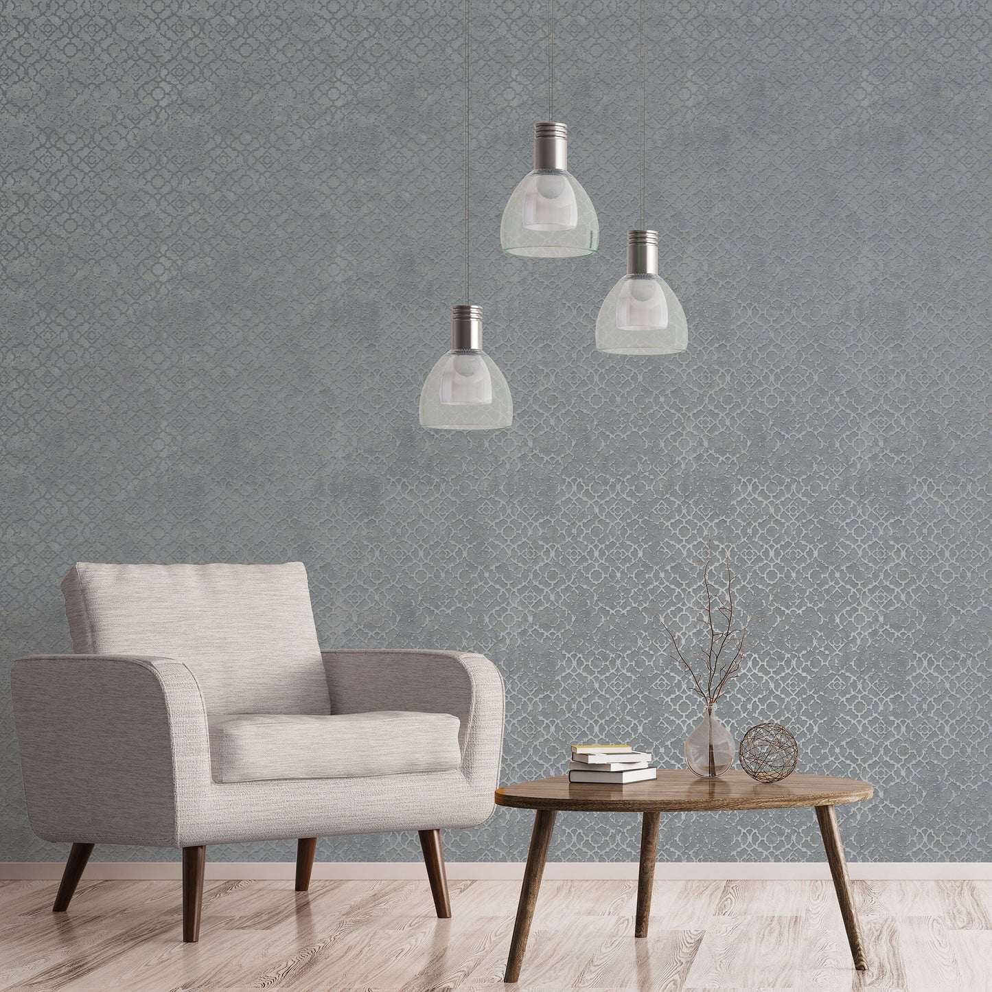 Aged Quatrefoil Grey/Silver from the Emporium Collection by Galerie Wallcoverings
