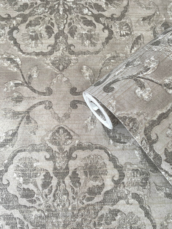 Floral Stripe Wallpaper in Green