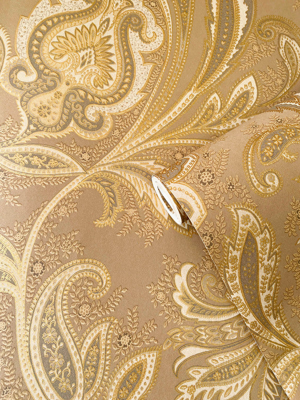 Paisley Wallpaper in Bronze/Brown
