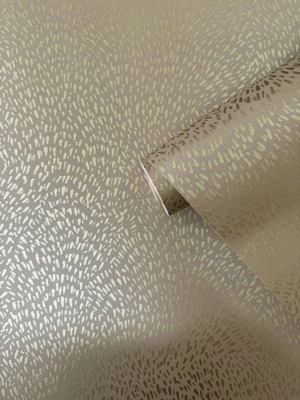 Fan Fleck Wallpaper in Gold/Beige
